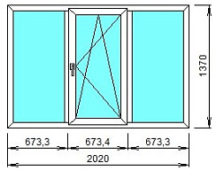 Пластиковое окно GEALAN S9000 трехстворчатое 83/6 ROTO-NT